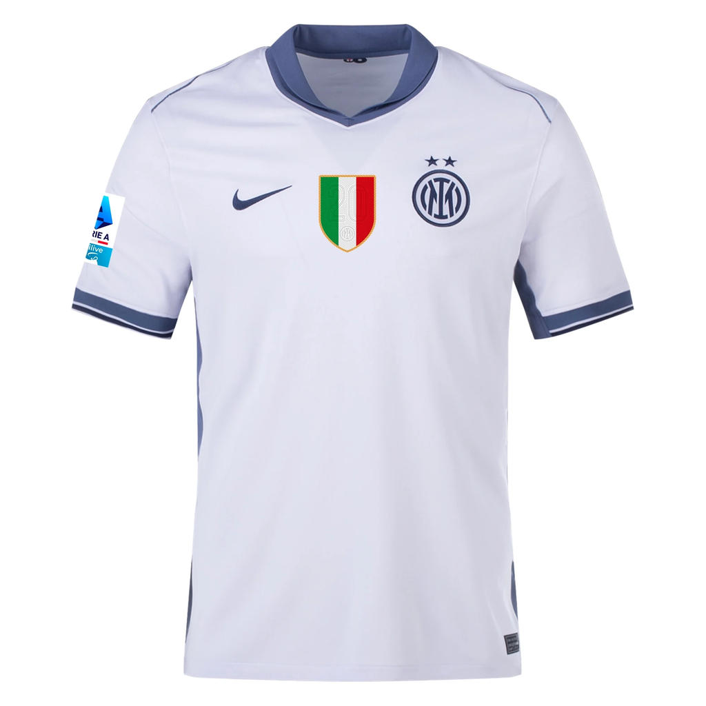 Nike Inter Milan TomÃ¡s Palacios Away Jersey w/ Serie A + Scudetto Patch 24/25 (Summit White/Iris Whisper)