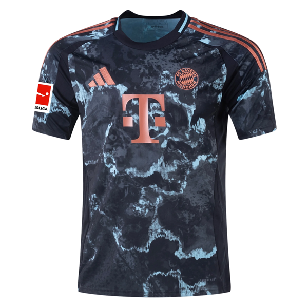 adidas Bayern Munich JoÃ£o Palhinha Away Jersey w/ Bundesliga Patch 24/25 (Black/Copper/Blue)