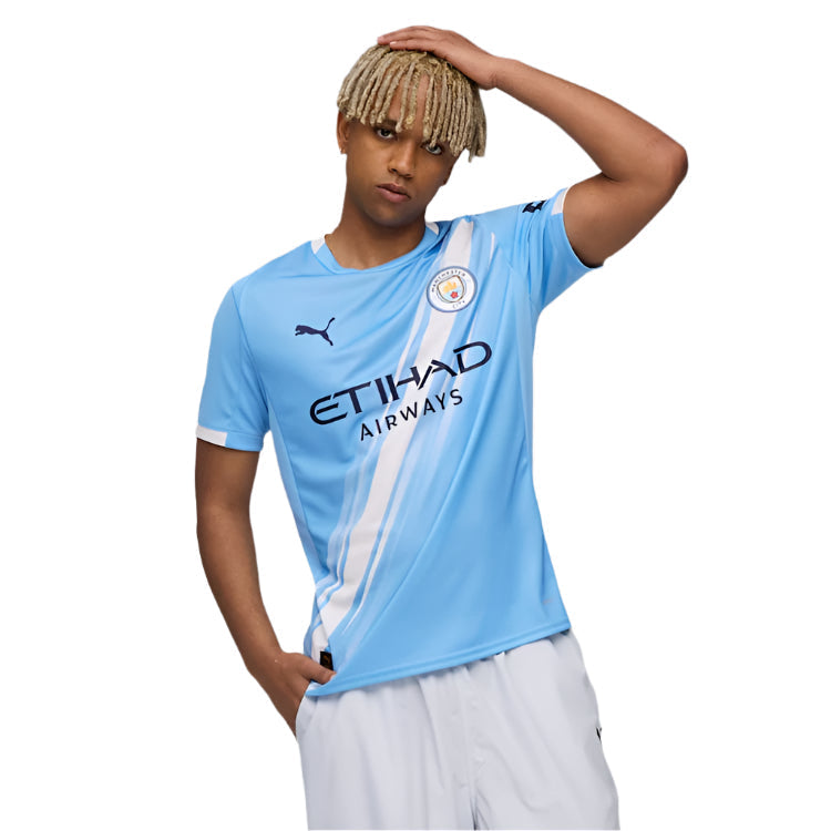 Puma Kyle Walker Manchester City Home Jersey 25/26 w/ EPL + Sponsor Patch (Team Light Blue/Puma White)