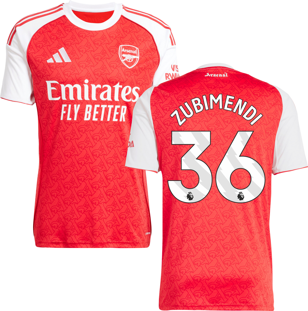 Arsenal Home Jersey #36 ZUBIMENDI 2025/26 Adults