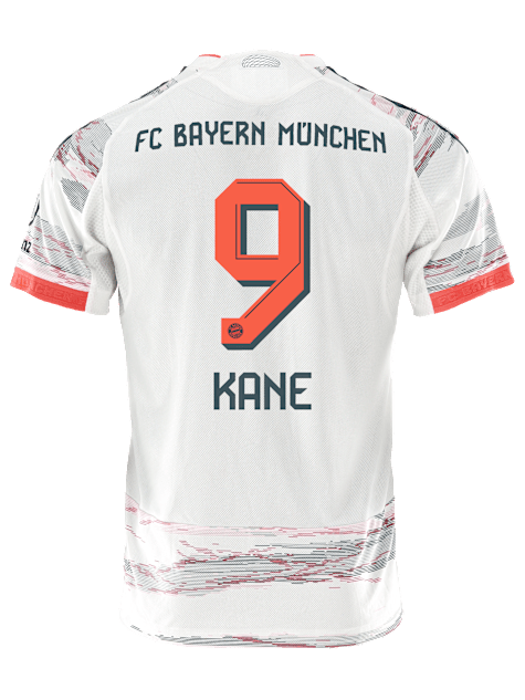 adidas Kane Authentic Away Jersey 25/26 w/ Sponsor + Meister Bundesliga Patch (White/Red)