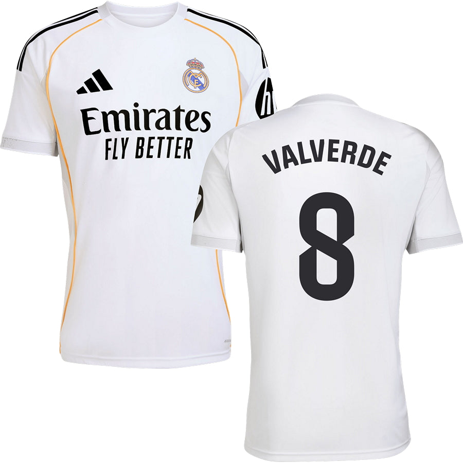 Real Madrid CF Home #8 VALVERDE Jersey 2025/26 Adults