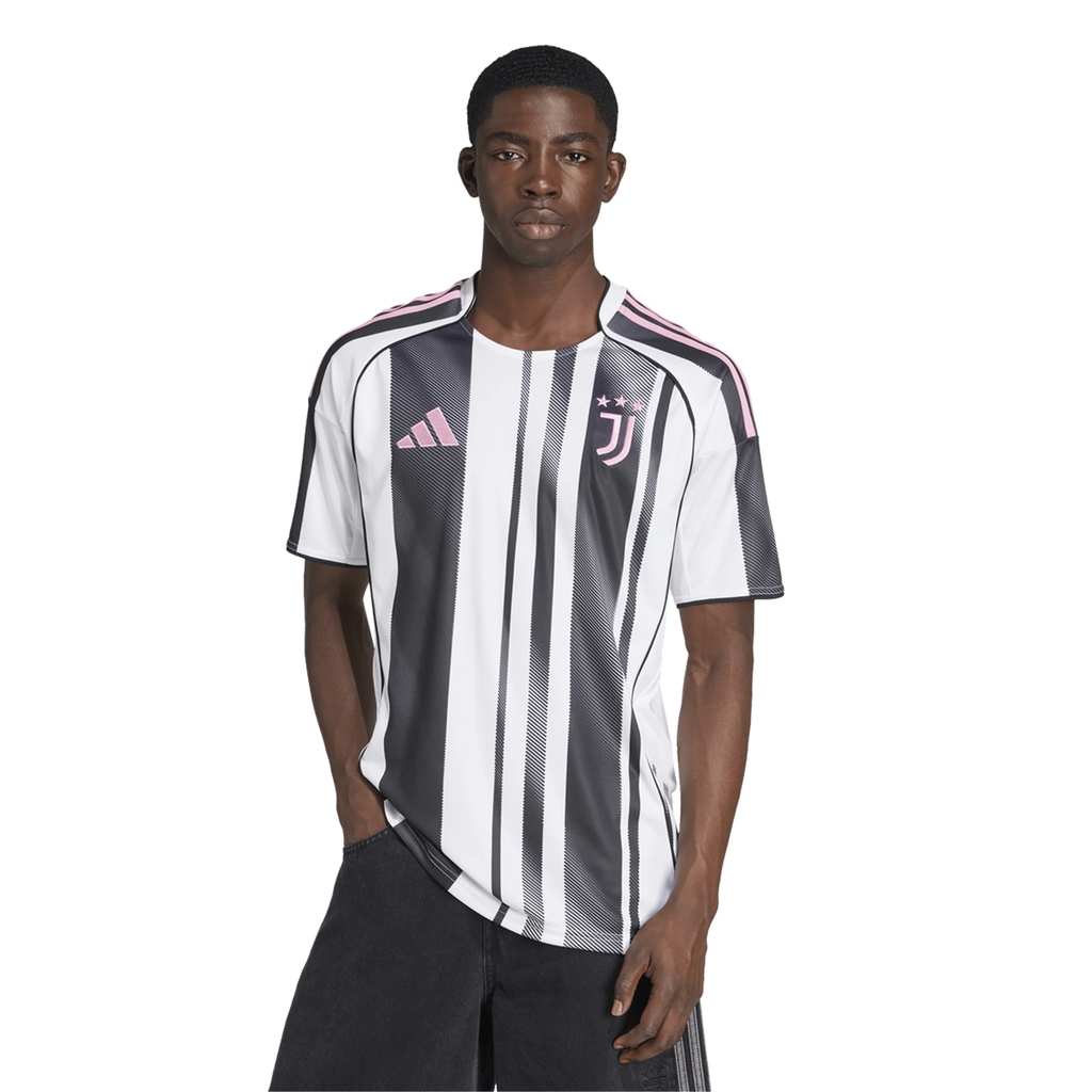 adidas Men's Juventus F.Conceicao Home Jersey w/ Serie A Patch 25/26 (White/Black/Pink)