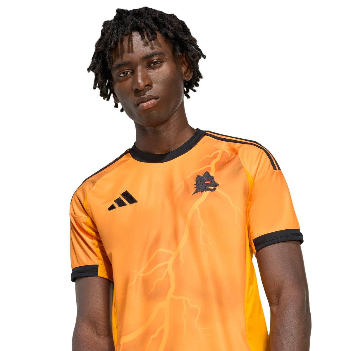 adidas Roma Bryan Cristante Away Jersey w/ Serie A Patch 25/26 (Orange/Black)
