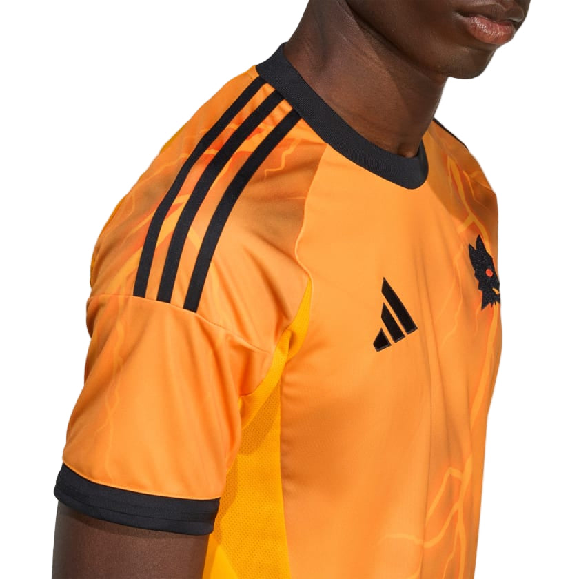 adidas Roma NiccolÃ² Pisilli Away Jersey w/ Serie A Patch 25/26 (Orange/Black)
