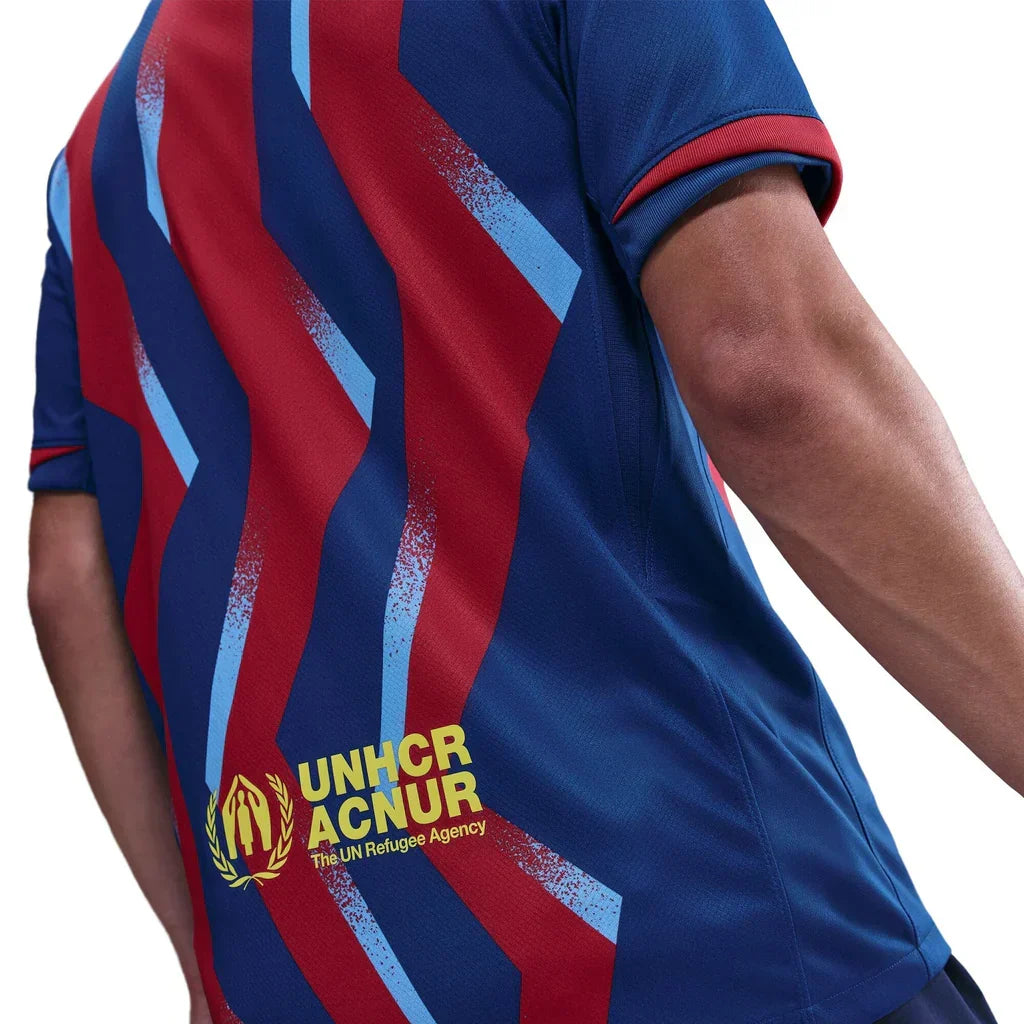 Nike Men's FC Barcelona Raphinha 4th Jersey 25/26 w/ La Liga Patches (Blue/Red/Yellow)