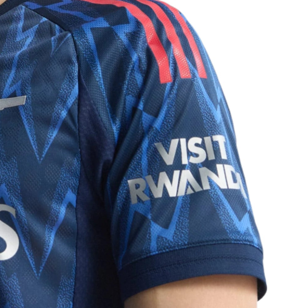 adidas Arsenal Authentic Martin Ã˜degaard Away Jersey w/ EPL + No Room For Racism 25/26 (Indigo/Silver)