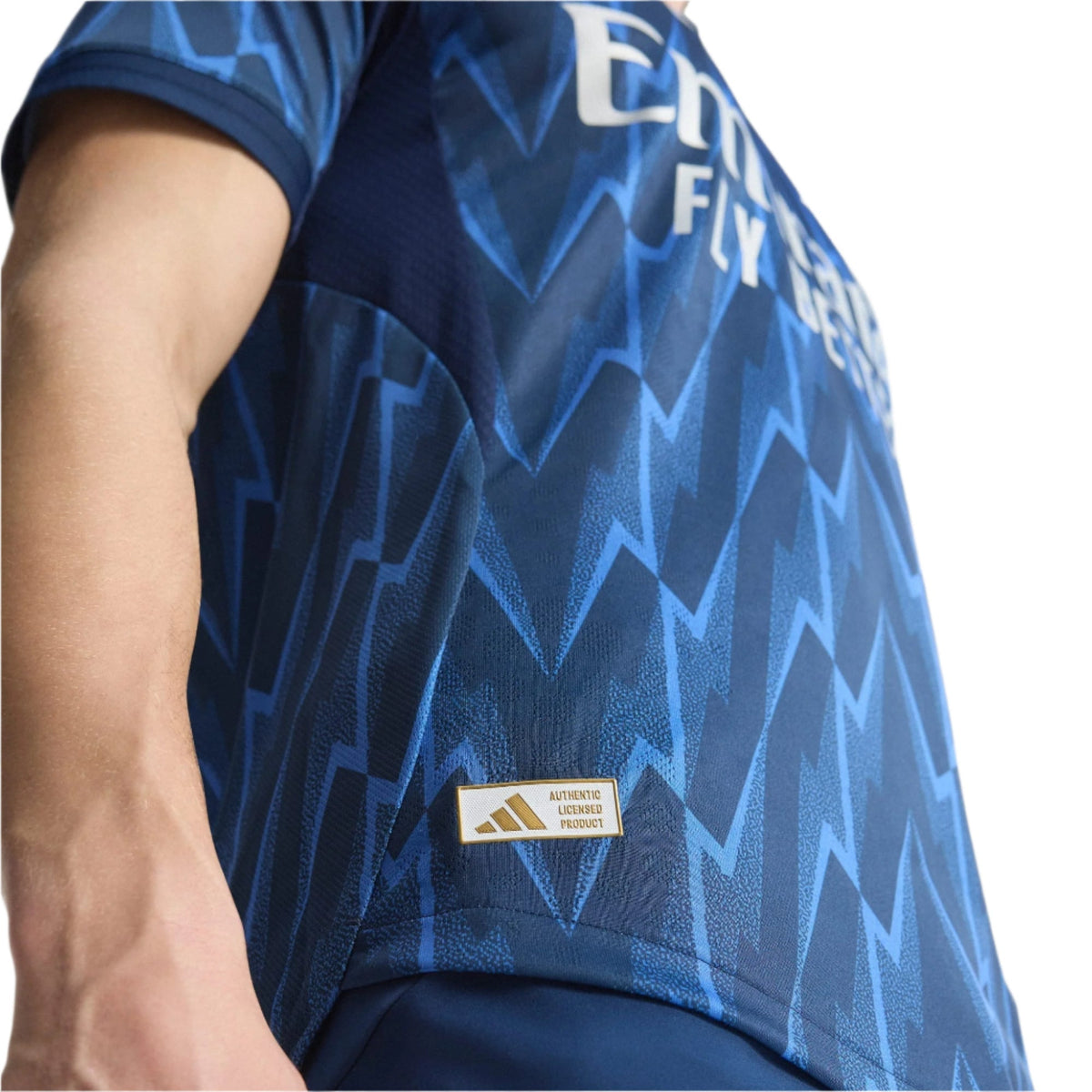 adidas Arsenal Authentic Martin Ã˜degaard Away Jersey w/ EPL + No Room For Racism 25/26 (Indigo/Silver)