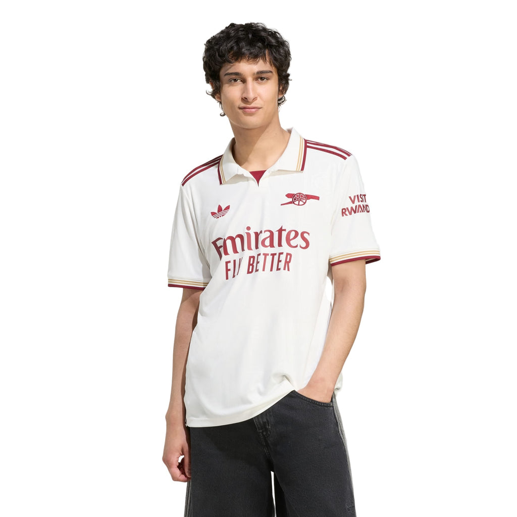 adidas Havertz Men's Arsenal FC Third Jersey 25/26 w/ NRFR + EPL Patches (White/Burgundy)