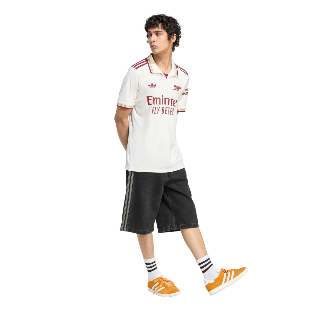 adidas Merino Men's Arsenal FC Third Jersey 25/26 w/ NRFR + EPL Patches (White/Burgundy)