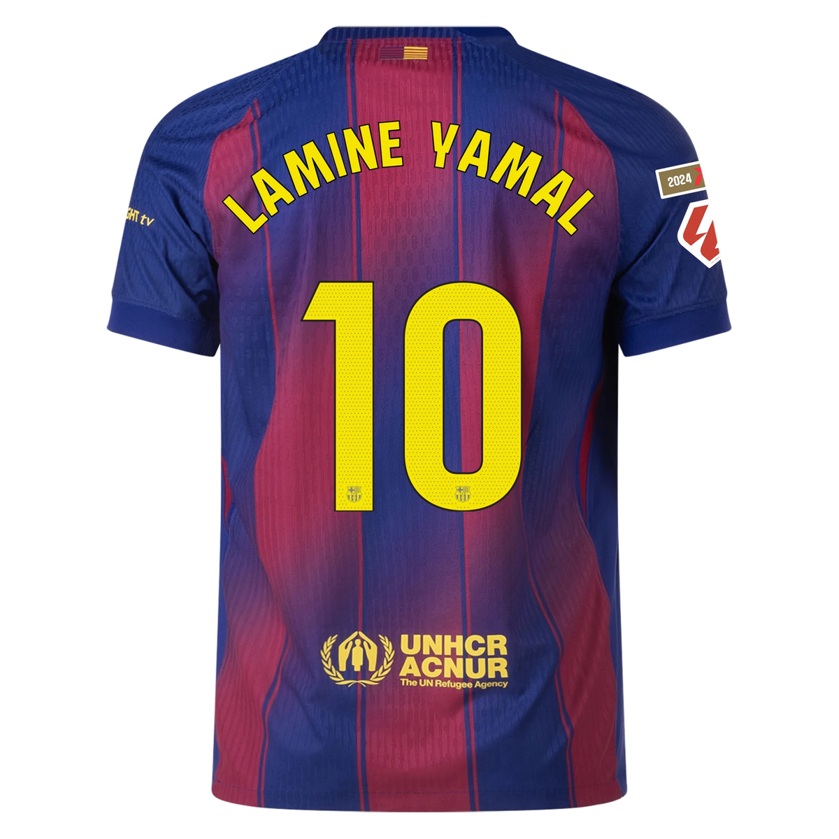Nike Barcelona Authentic Lamine Yamal Home Jersey w/ La Liga Champion Patches 25/26 (Deep Royal Blue/Midwest Gold)