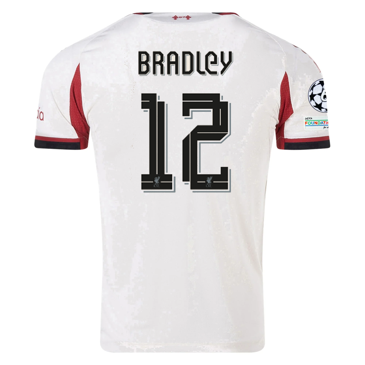adidas Men's Liverpool Authentic Connor Bradley Away Jersey w/ Champions League Patches 25/26 (Wonder White)