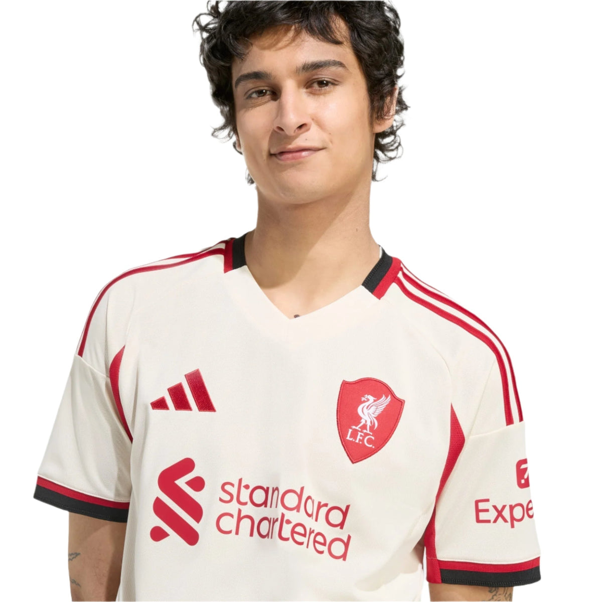 adidas Men's Liverpool Dominik Szoboszlai Away Jersey w/ EPL Champions Patch 25/26 (Wonder White)