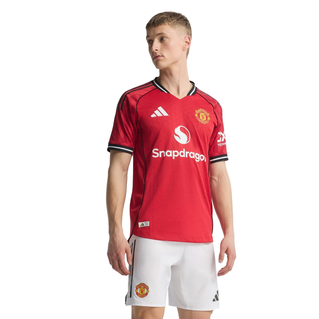 adidas Ugarte Men's Manchester United Authentic Home Jersey 25/26 w/ NRFR + EPL Patch (Red)
