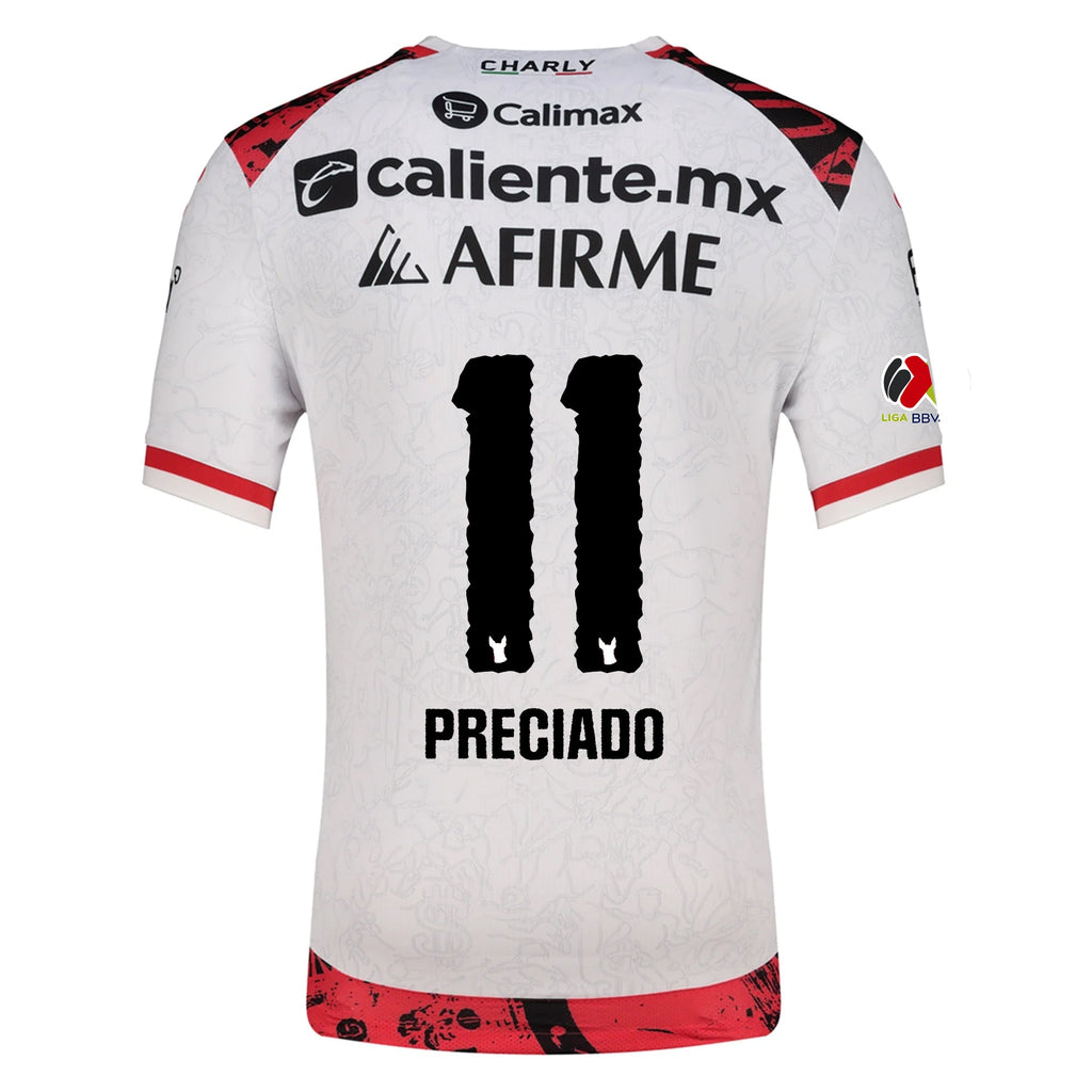Charly Adonis Preciado Men's Xolos De Tijuana Away Jersey 25/26 w/ BBVA MX Patch (White)