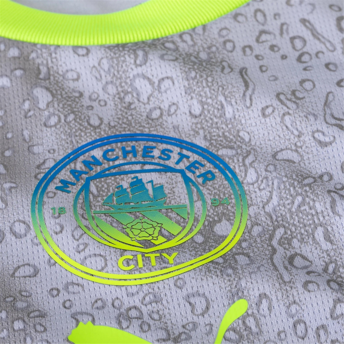 Puma Men's Manchester City Ruben Third Jersey w/ EPL + No Room For Racism Patches 25/26 (Cool Weather/Pro Green)