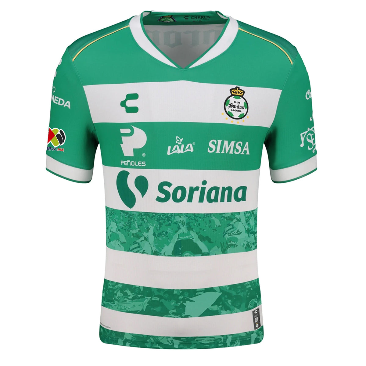 Charly Franco Fagundez Men's Santos Laguna Home Jersey 25/26 w/ BBVA MX Patches (Green/White)