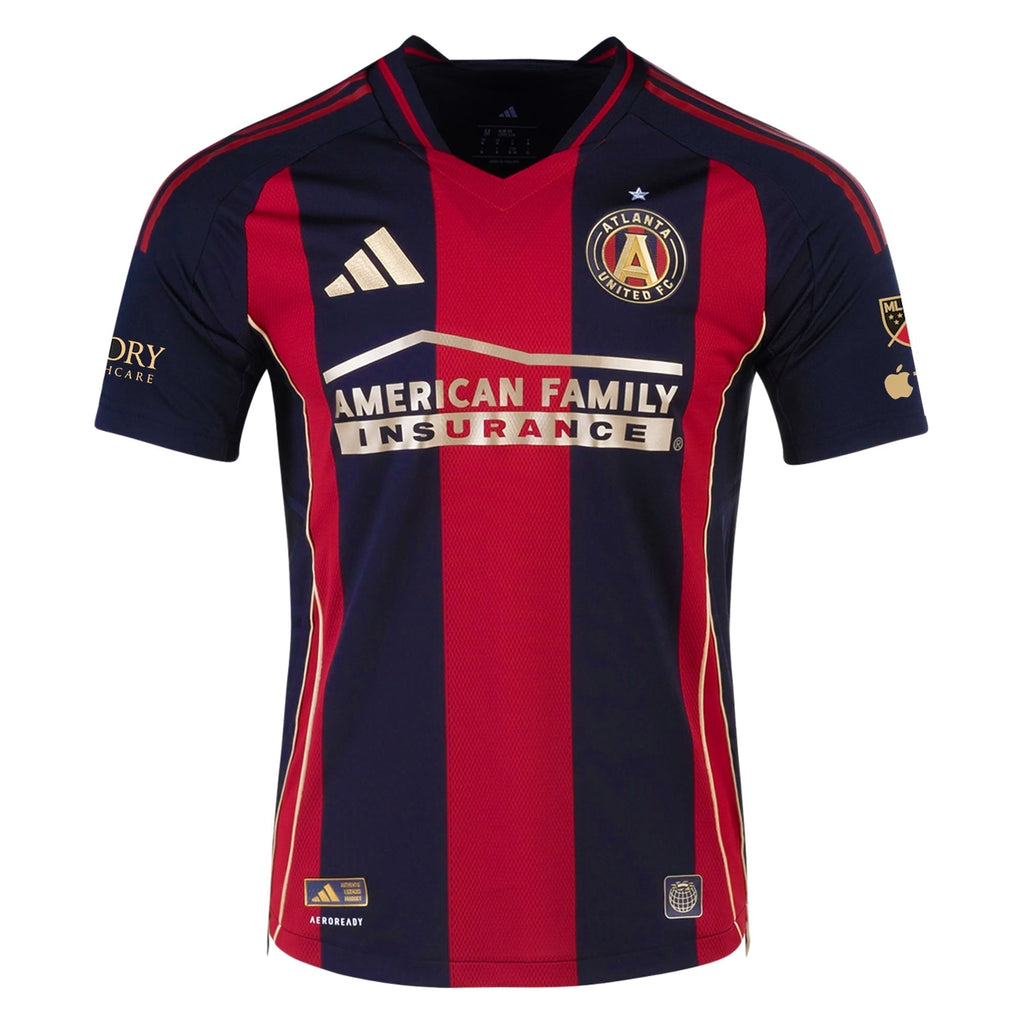 adidas Emmanuel Latte Lath Atlanta United Authentic Home Jersey w/ MLS Patches 25/26 (Red/Black)