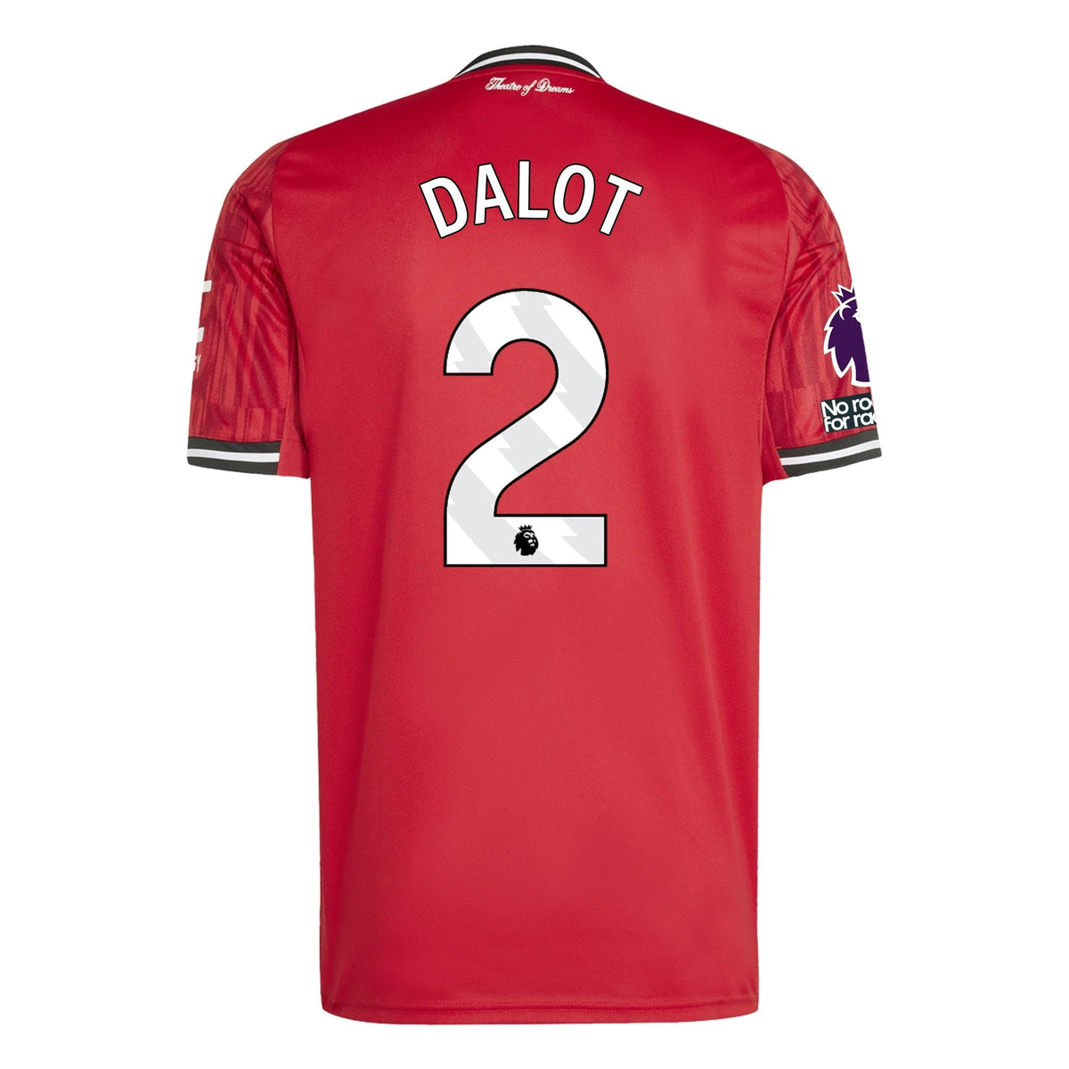adidas Dalot Men's Manchester United Home Jersey 25/26 w/ EPL + NRFR Patches (Red)