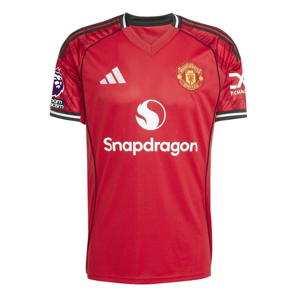 adidas Ugarte Men's Manchester United Home Jersey 25/26 w/ EPL + NRFR Patches (Red)