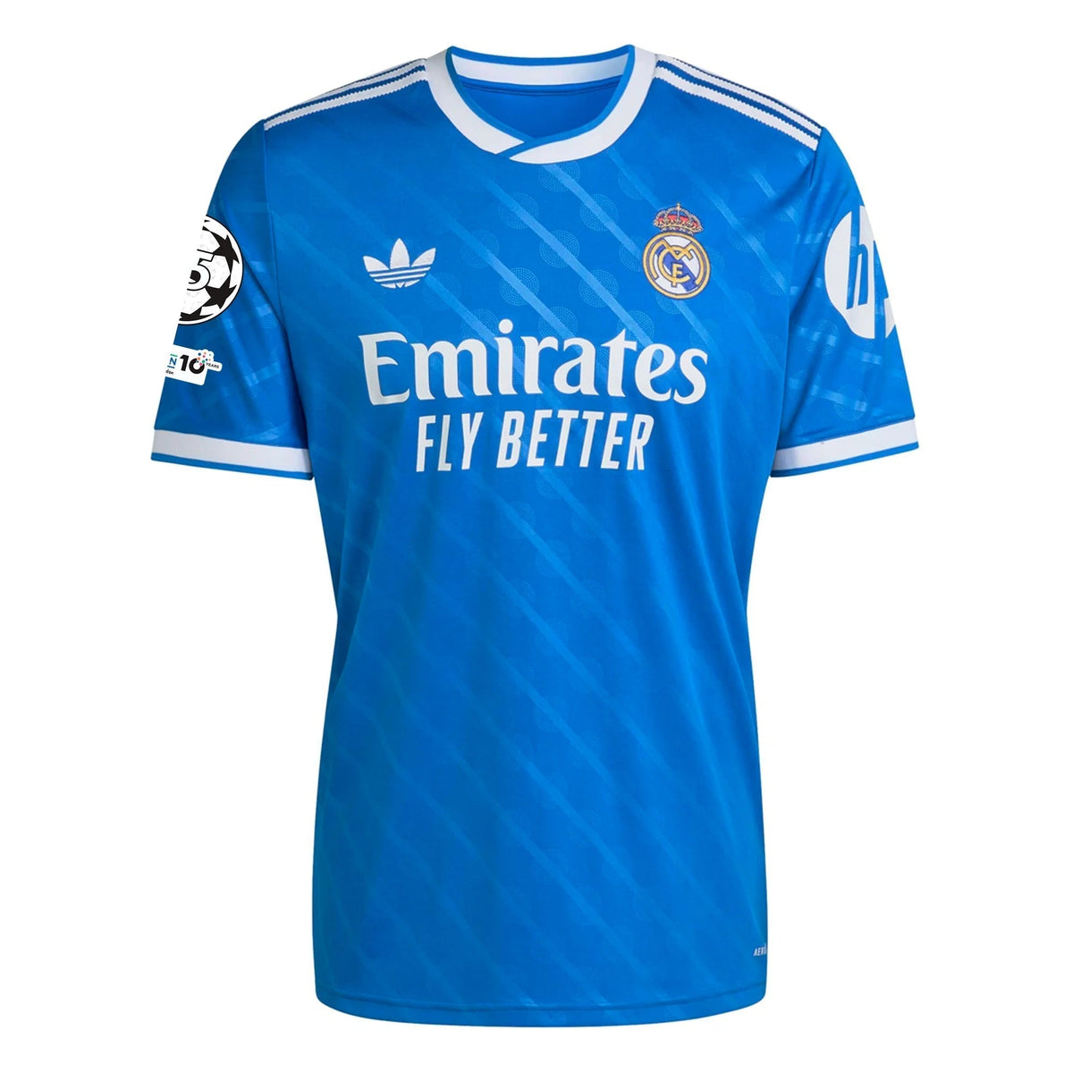 adidas Kylian Mbappe Men's Real Madrid Third Jersey 25/26 w/ Champions League Patches (Blue/White)
