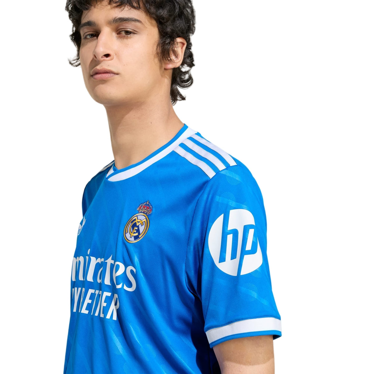adidas Men's Real Madrid Third Jersey 25/26 w/ Champions League Patches (Blue/White)