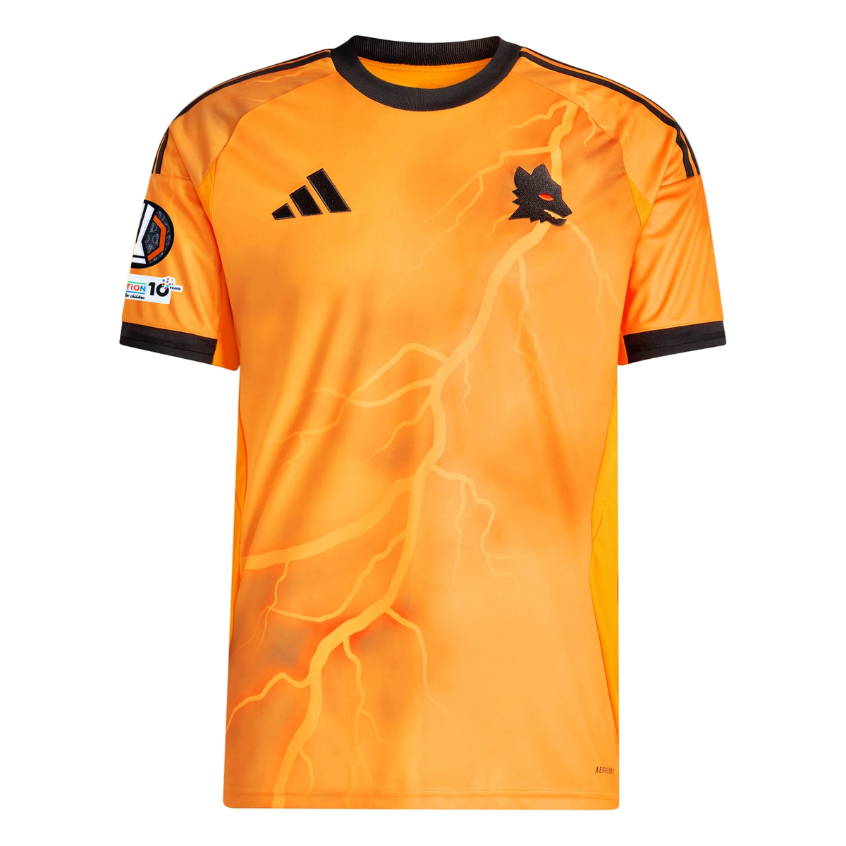 adidas Roma Manu Kone Away Jersey w/ Europa League Patches 25/26 (Orange/Black)