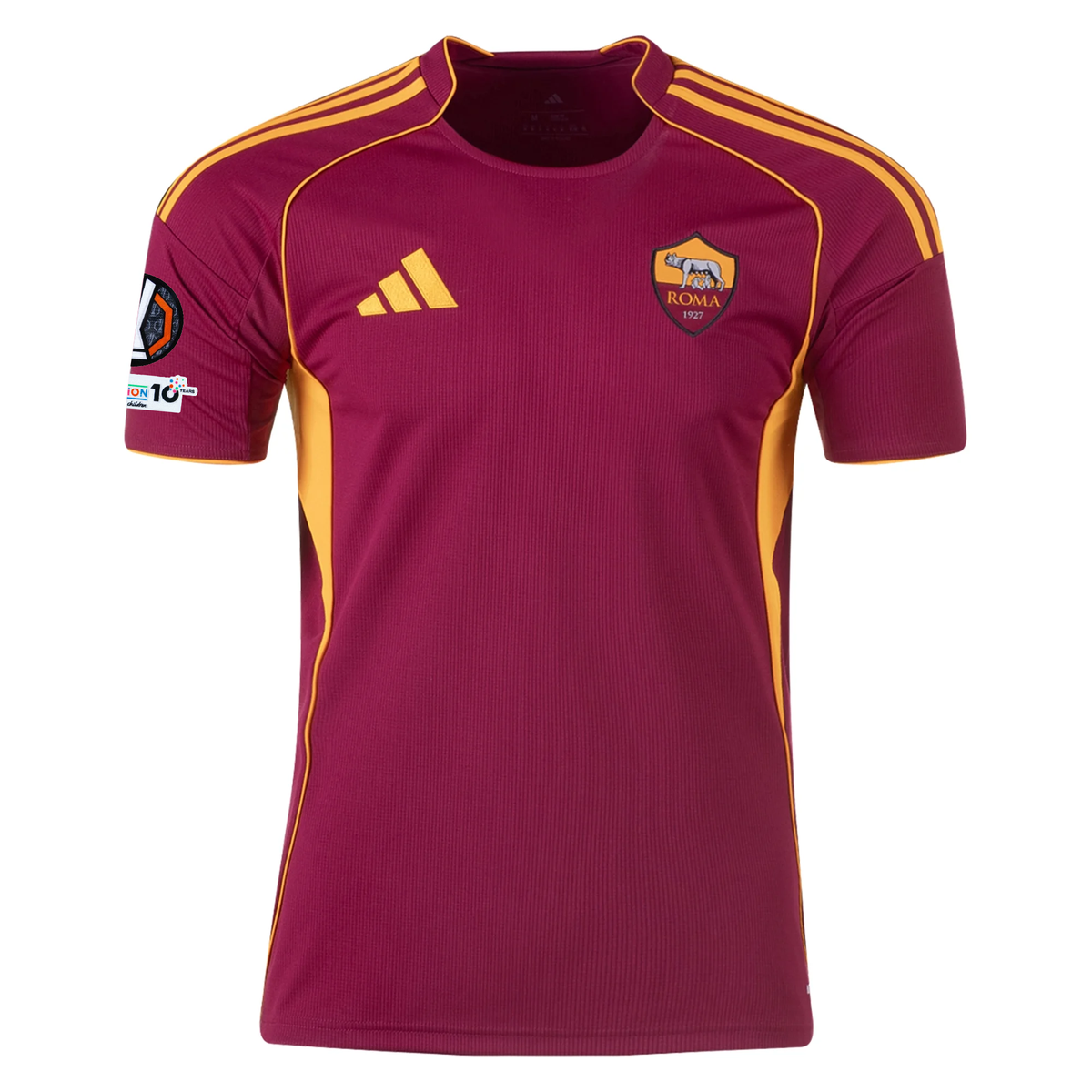 adidas Men's Roma Evan Ferguson Home Jersey w/ Europa League Patches 25/26 (Burgundy)