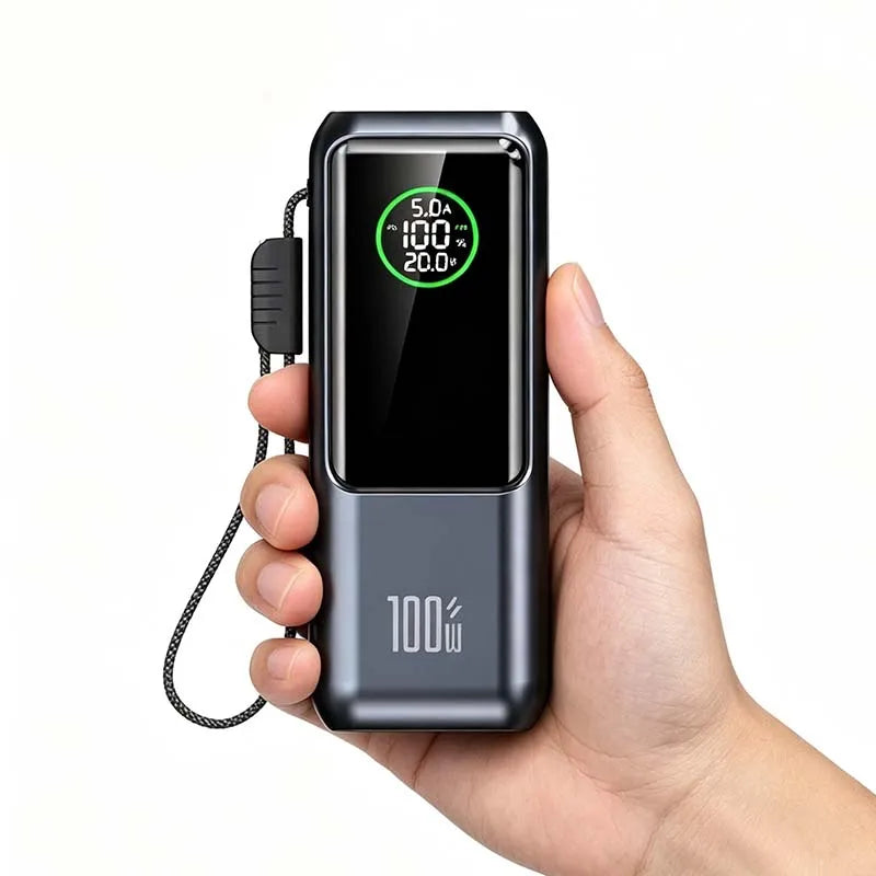 20000mAh Power Bank 100w Portable Charger Built-in USB C Cable PD 3.0 Fast Charging for iPhone 17 Samsung