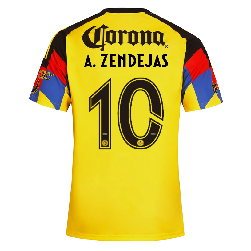 adidas Men's A. Zendejas Club America Home Jersey 25/26 (Yellow)