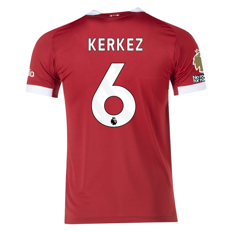 adidas Men's Liverpool FC Authentic Kerkez Home Jersey 25/26 w/ EPL + NRFR Patches (Strawberry Red)