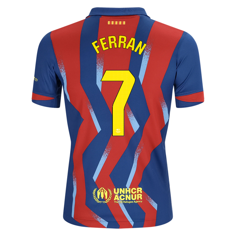 Nike Youth Ferran FC Barcelona 4th Soccer Jersey 25/26 (Gym Blue/Salsa Red)