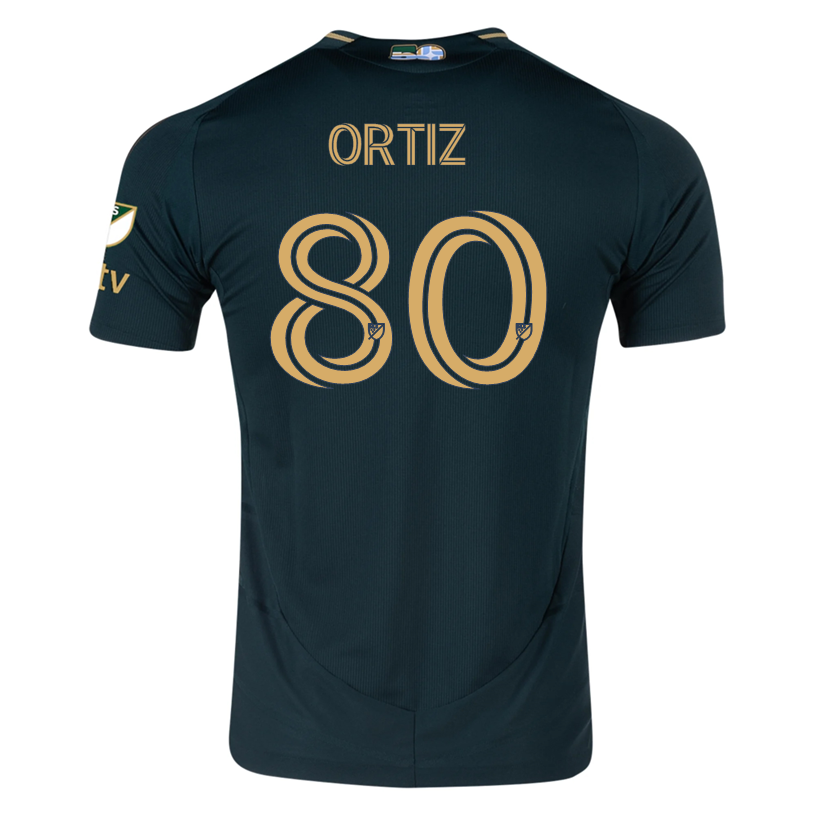 adidas Joao Ortiz Portland Timbers Authentic Home Jersey w/ MLS & Apple Patch 25/26 (Green/Gold)