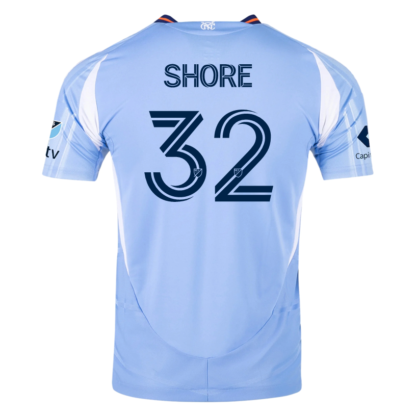 adidas Jonathan Shore New York City FC Authentic Home Jersey 25/26 w/ MLS Patches (Bahia Light Blue)