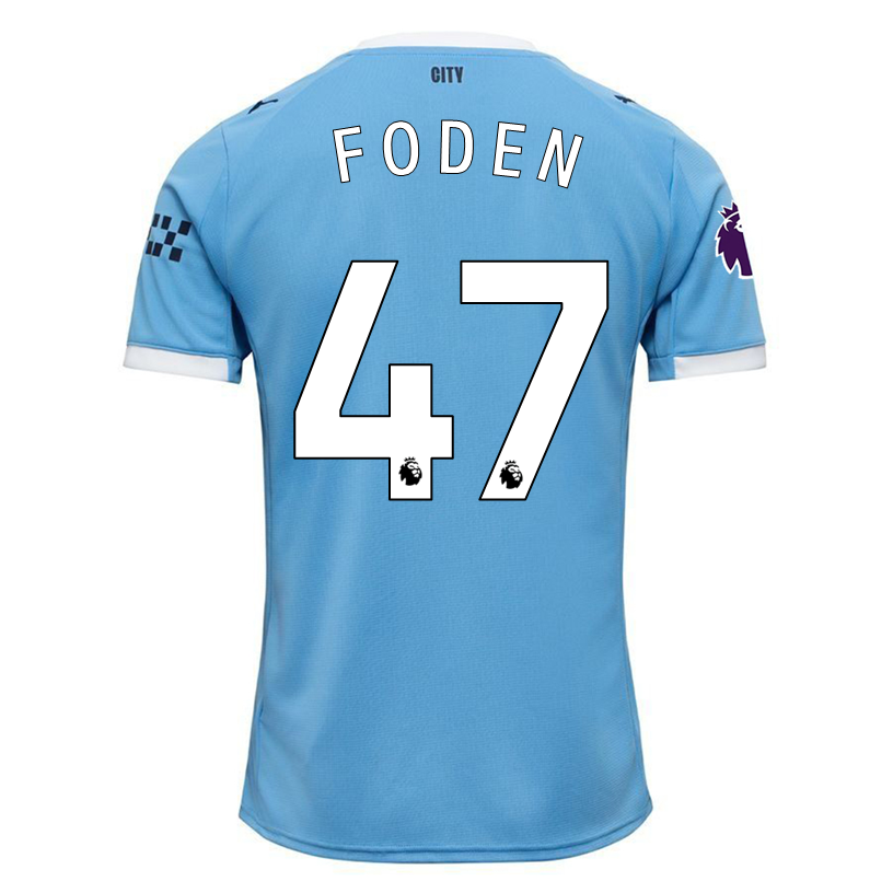 Puma Phil Foden Manchester City Home Jersey 25/26 w/ EPL + Sponsor Patch (Team Light Blue/Puma White)