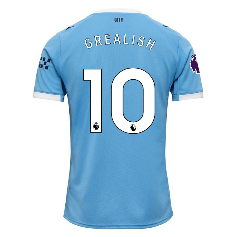 Puma Jack Grealish Manchester City Home Jersey 25/26 w/ EPL + Sponsor Patch (Team Light Blue/Puma White)