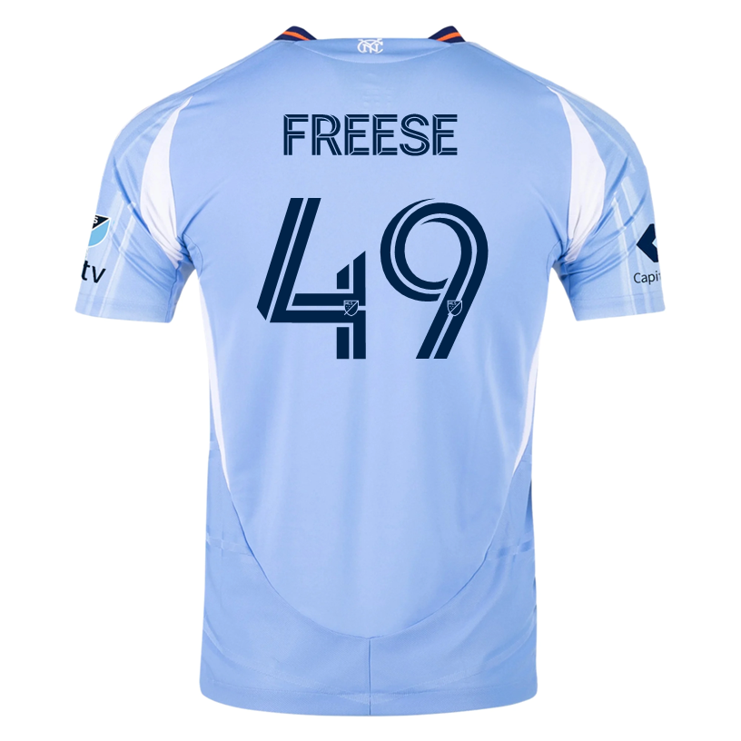 adidas Matt Freese New York City FC Authentic Home Jersey 25/26 w/ MLS Patches (Bahia Light Blue)
