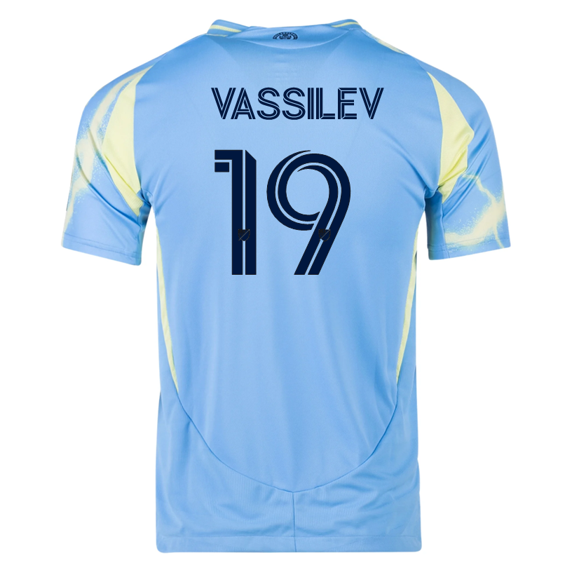 adidas Philadelphia Union Indiana Vassilev Authentic Away Jersey 25/26 (Blue/Yellow)