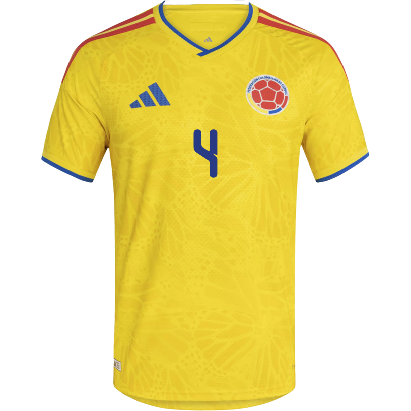 adidas Men's Arias Colombia 2026 Authentic Home Jersey (Impact Yellow)