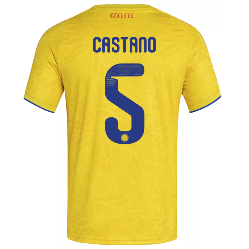 adidas Men's Castano Colombia 2026 Home Jersey (Impact Yellow)