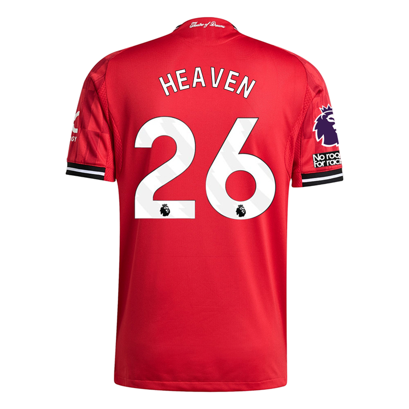 adidas Heaven Men's Manchester United Authentic Home Jersey 25/26 w/ NRFR + EPL Patch (Red)