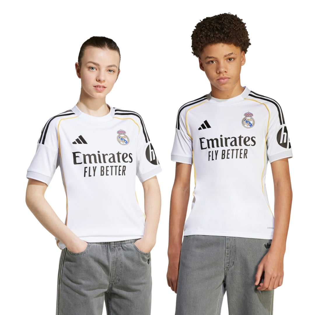 adidas Youth Real Madrid Home Jersey 25/26 (White)