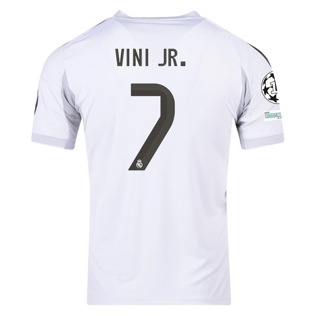 adidas Vini Jr. Real Madrid 25/26 Home Jersey w/ Champions League Patches (White)