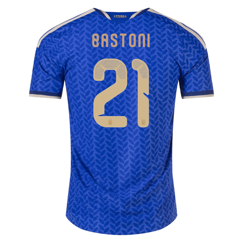 adidas Men's Bastoni Italy 2026 Authentic Home Jersey (Bold Blue)