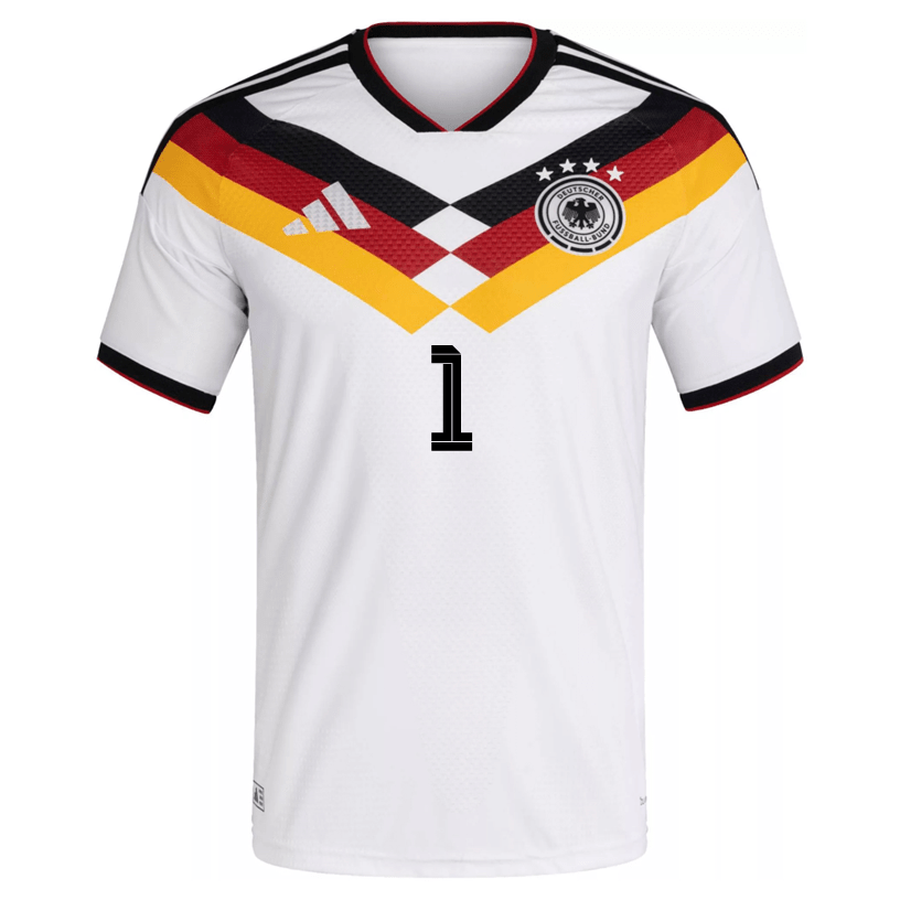 adidas Men's Baumann Germany Authentic Home World Cup Jersey 2026 (White/Black)