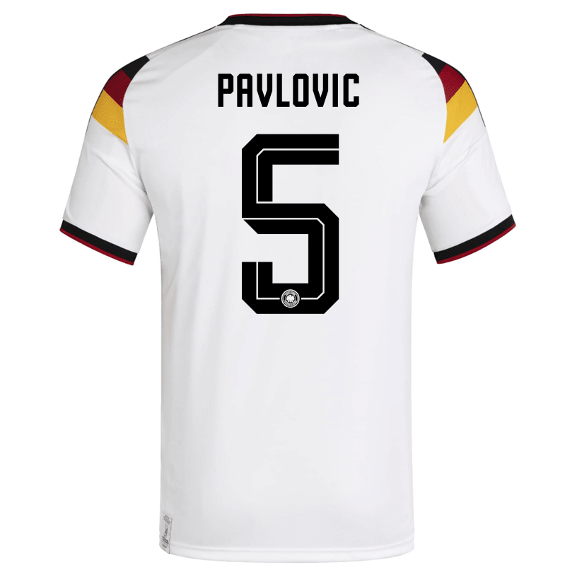adidas Men's Pavlovic Germany Home World Cup Jersey 2026 (White/Black)