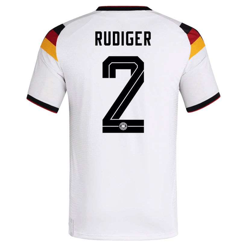 adidas Men's Rudiger Germany Authentic Home World Cup Jersey 2026 (White/Black)