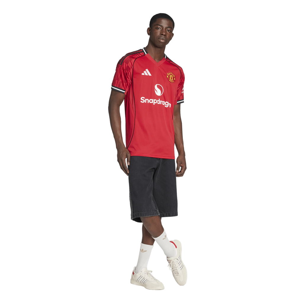 adidas Mbeumo Men's Manchester United Home Jersey 25/26 w/ EPL + NRFR Patches (Red)
