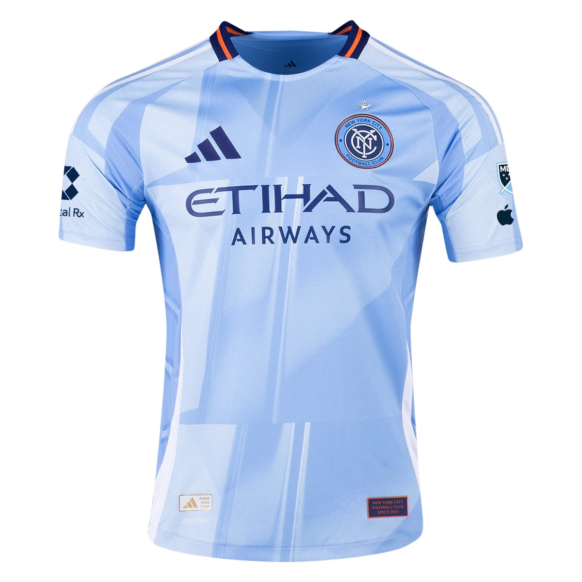 adidas Jovan MijatoviÄ‡ New York City FC Authentic Home Jersey 25/26 w/ MLS Patches (Bahia Light Blue)