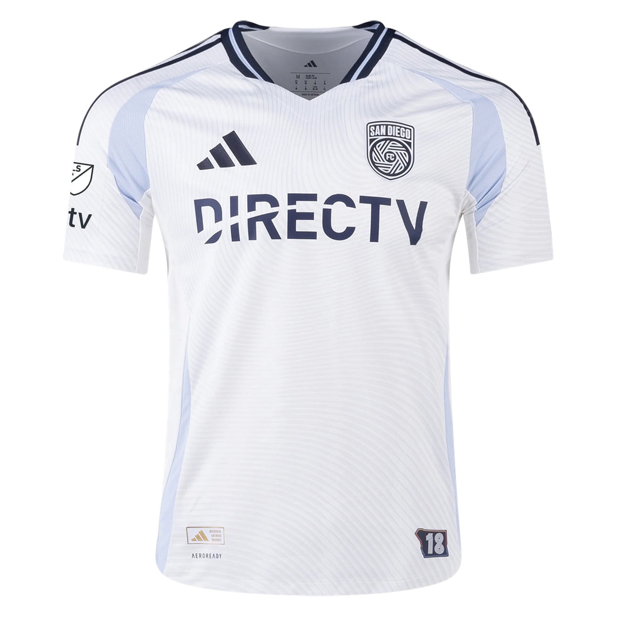 adidas San Diego FC Authentic Paddy McNair Away Jersey 25/26 w/ MLS & Apple Patch (White)
